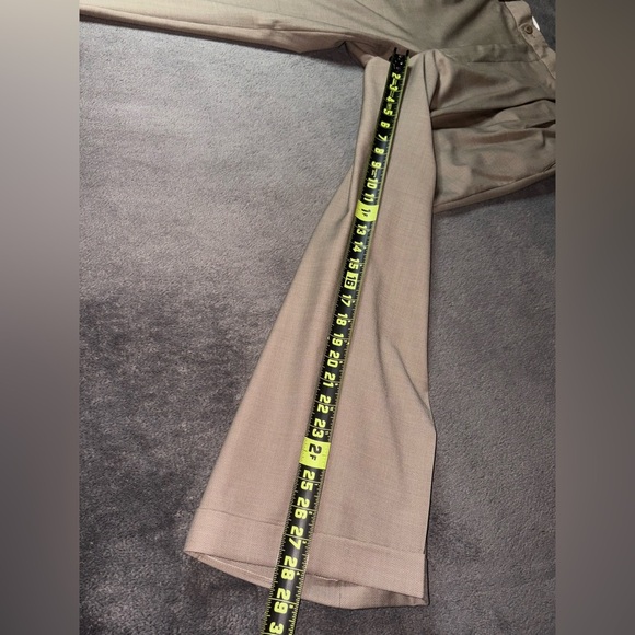Nordstrom Zanella Size 36 Bennett Dark Khaki Wool Business Wedding Dress Pants - Picture 6 of 12